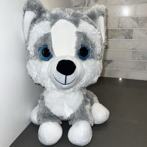 Peekaboo 15 inch gray Animal Plushy with big blue eyes